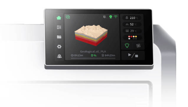 Знімок екрана еволюційного інтерфейсу користувача Creality OS на сенсорному екрані